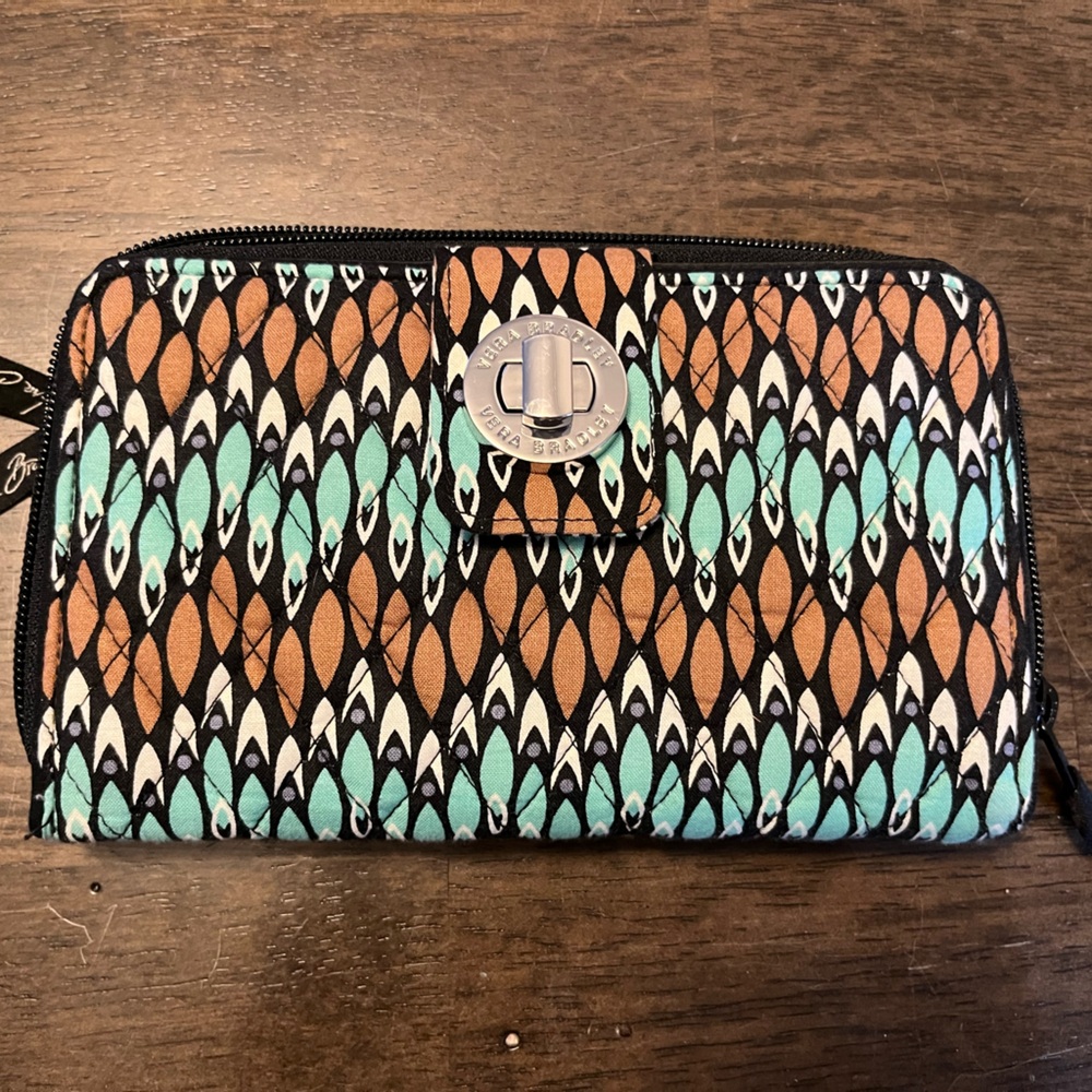 Vera Bradley turn-lock wallet in Sierra Stream